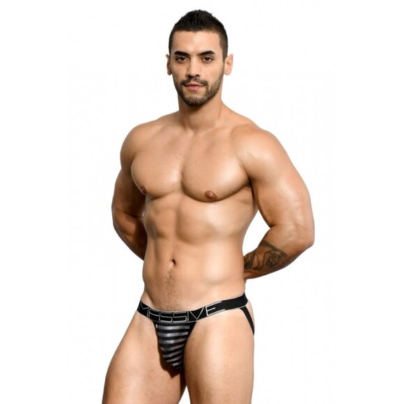 90974 Andrew Christian Massive Glam Stripe Bubble Butt Jock - Picture 3 of 5